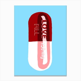 Love Pill Blue Canvas Print