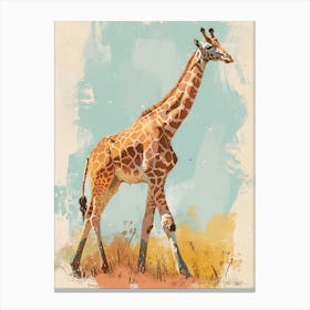 Giraffe In Nature Modern Illustration 2 Canvas Print