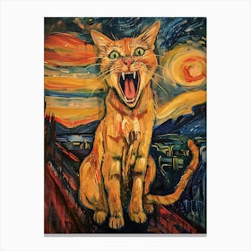 Fantastic Cat Screaming 5 Canvas Print