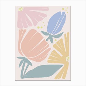 Pastel Flowers Scandinavian 1 Canvas Print