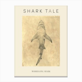 Wobbegong Shark Vintage Illustration 1 Poster Canvas Print