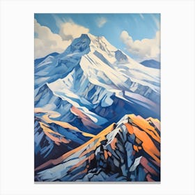 Mount Elbrus Russia 4 Mountain Painting Canvas Print