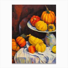 Delicata Squash Cezanne Style vegetable Canvas Print