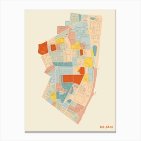 Millbank London England Uk Neighbourhood Map Canvas Print