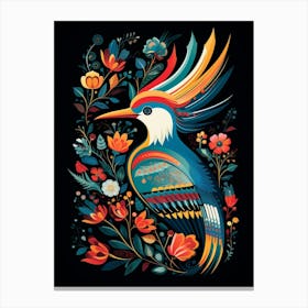 Folk Bird Illustration Hoopoe 1 Canvas Print