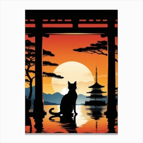 Japan Cat Art 20 Canvas Print