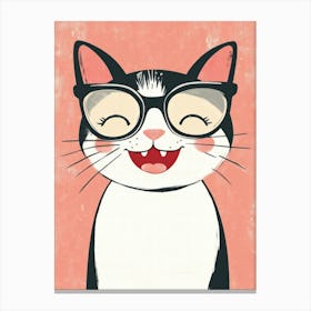 Cat In Glasses Canvas Print