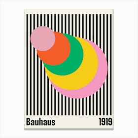 Bauhaus Circles Exhibition Style 3, european, graphic design, 70s, 80s, vintage, retro, bright, colorful, geometric, pattern, Bauhaus, exhibition, summers, minimalist Canvas Print