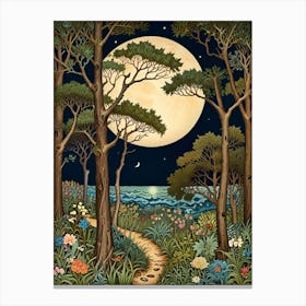 William Morris Full Moon In The Woods Canvas Print