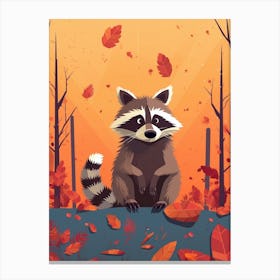 Raccoon Cute Illustration 2 Canvas Print