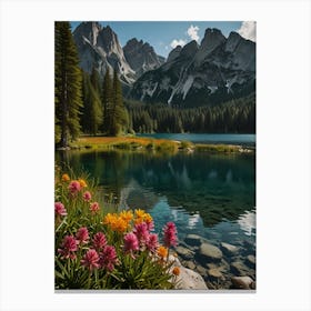 Flowers In The Mountains 2 Canvas Print