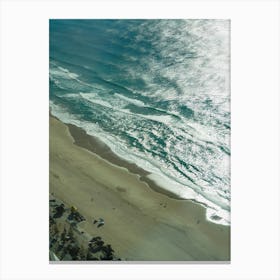 Gold Coast Aerial Drone Image Of Beach And Sun Reflecting. Overlooking The Beach And City, Popular Queensland Hotels Canvas Print