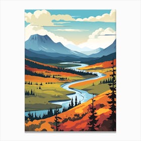 Kungsleden Sweden 1 Vintage Travel Illustration Canvas Print