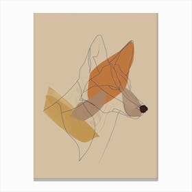 Fox - Boho, Line Art Canvas Print