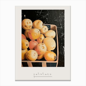 Art Deco Potatoes In A Basket Poster Canvas Print