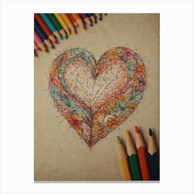 Heart Drawing Canvas Print