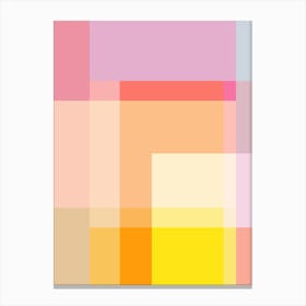 Modern Geometric Abstraction in Pastel Lavender Peach and Yellow Canvas Print