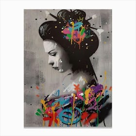 Banksy Inspired Graffiti Decor 1 Canvas Print