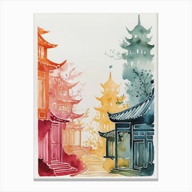 Chinese Watercolor Painting 4 Canvas Print