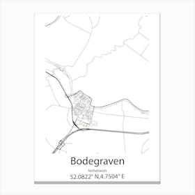 Bodegraven,Netherlands Minimalist Map Canvas Print