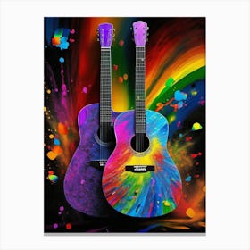 Swirly Rainbow Acoustic Guitars Canvas Print