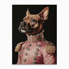 Oil Painting Of A Dog In A Military Uniform Toile