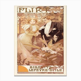 Flirt, Alphonse Muchaflirt, Alphonse Mucha Canvas Print