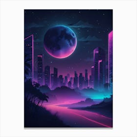 Cityscape At Night Canvas Print