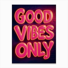 Good Vibes Only 3 Canvas Print