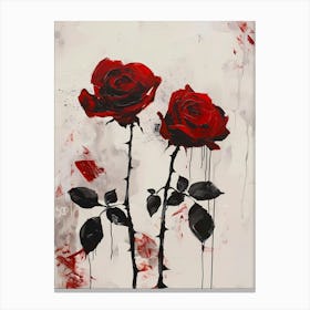 Two Red bloody Roses Canvas Print