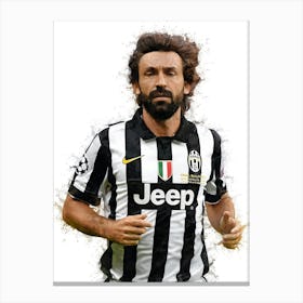 Andrea Pirlo Juventus Watercolor Canvas Print