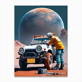 Space Mechanic on Mars - Fixing the Future Canvas Print