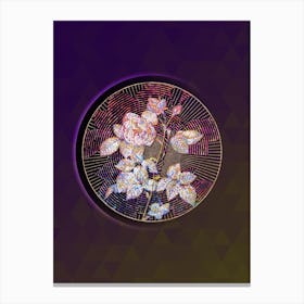 Abstract Pink Bourbon Roses Mosaic Botanical Illustration Canvas Print