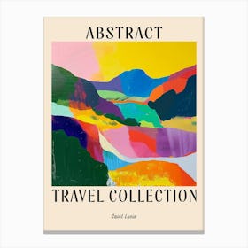 Abstract Travel Collection Poster Saint Lucia 2 Canvas Print