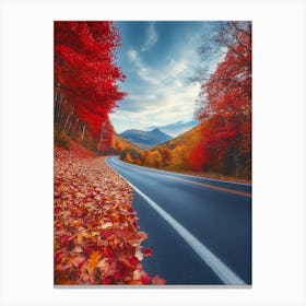 Beautiful Road In Autumn Canvas Print