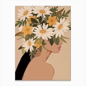 Woman With Flowers 2 Canvas Print