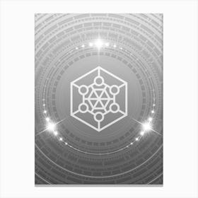 Geometric Glyph in White and Silver with Sparkle Array n.0221 Canvas Print