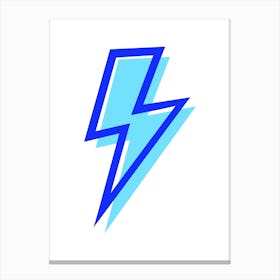 Blue Preppy Lightning Bolt Canvas Print