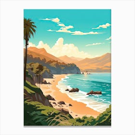 Big Sur California, Usa, Flat Illustration 4 Canvas Print