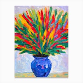 Rainbow Leaf Matisse Inspired Flower Canvas Print
