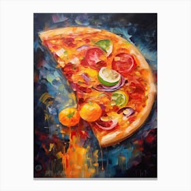 A Slice Of Pizza Oil Painting 2 Canvas Print