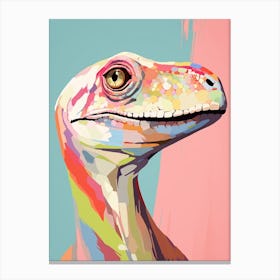 Colourful Dinosaur Compsognathus 1 Canvas Print