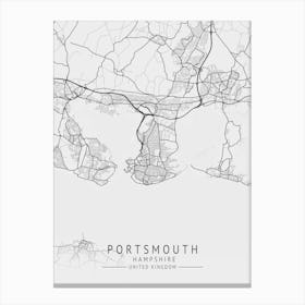 Portsmouth Hampshire Map Canvas Print