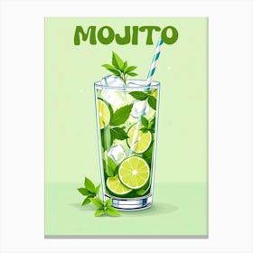 Cuba Mojito Cocktail V 05 Canvas Print