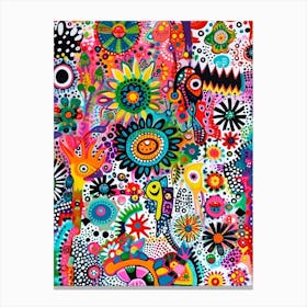 Cute Kitsch Abstract Patterns 1 Canvas Print