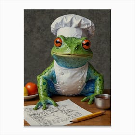 Chef Frog Canvas Print