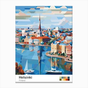 Helsinki, Finland, Geometric Illustration 4 Poster Canvas Print