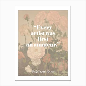 Art Quote By Ralph Waldo Emerson Canvas Print