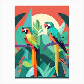 Parrots In The Jungle 2 Canvas Print