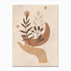 Hand Holding A Plant 2 Canvas Print